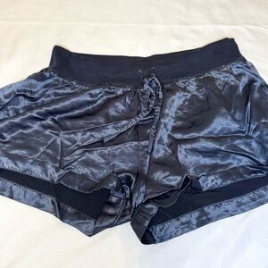 Women's PJ Harlow Silk Black Pajama Shorts